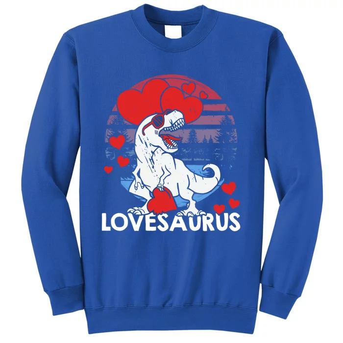 Valentines Day Dinosaur Lovesaurus Hearts Teens Gift Tall Sweatshirt