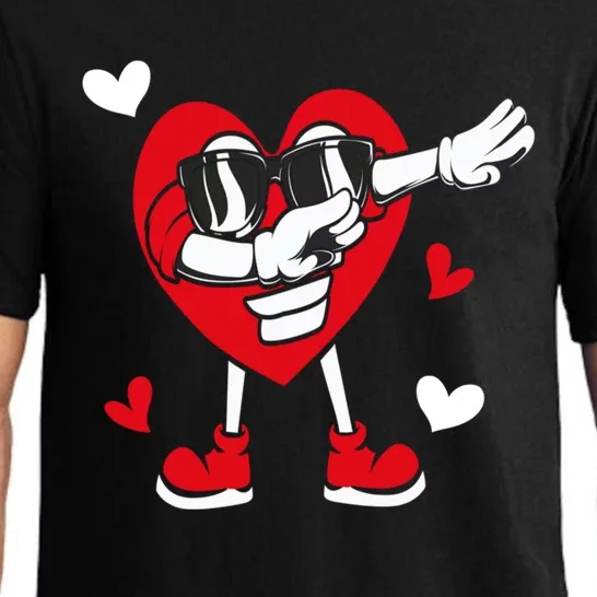 Valentines Day Dabbing Heart Love Funny Dab Dance Cool Gift Pajama Set