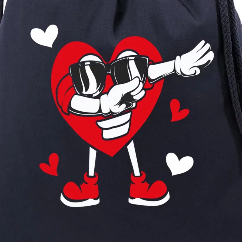 Valentines Day Dabbing Heart Love Funny Dab Dance Cool Gift Drawstring Bag