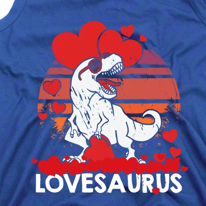 Valentines Day Dinosaur Lovesaurus Hearts Teens Funny Gift Tank Top