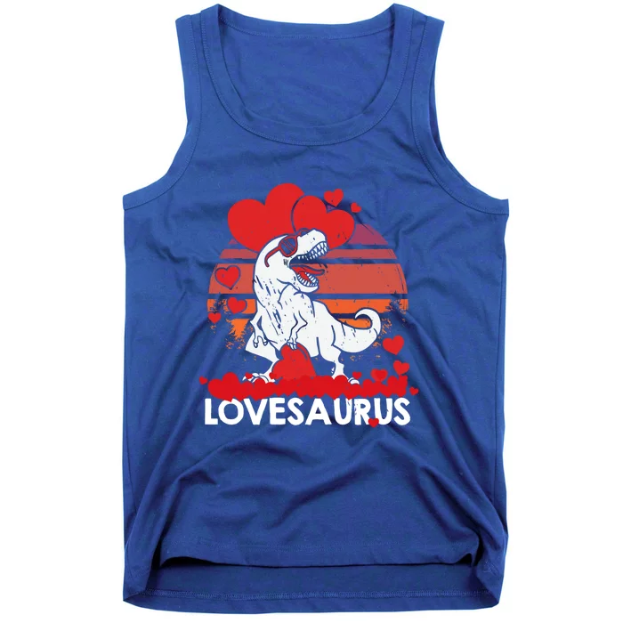 Valentines Day Dinosaur Lovesaurus Hearts Teens Funny Gift Tank Top