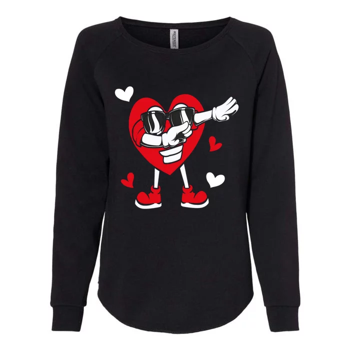 Valentines Day Dabbing Heart Love Funny Dab Dance Gift Womens California Wash Sweatshirt