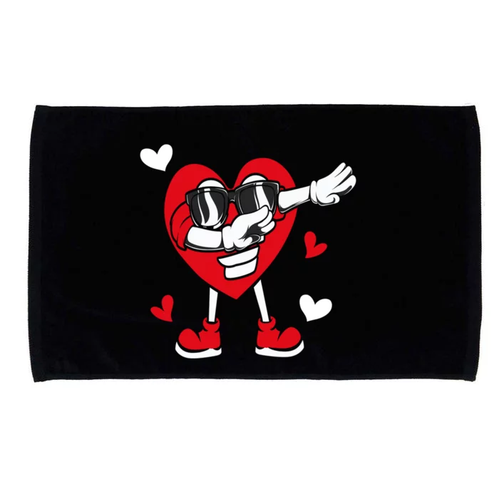 Valentines Day Dabbing Heart Love Funny Dab Dance Gift Microfiber Hand Towel