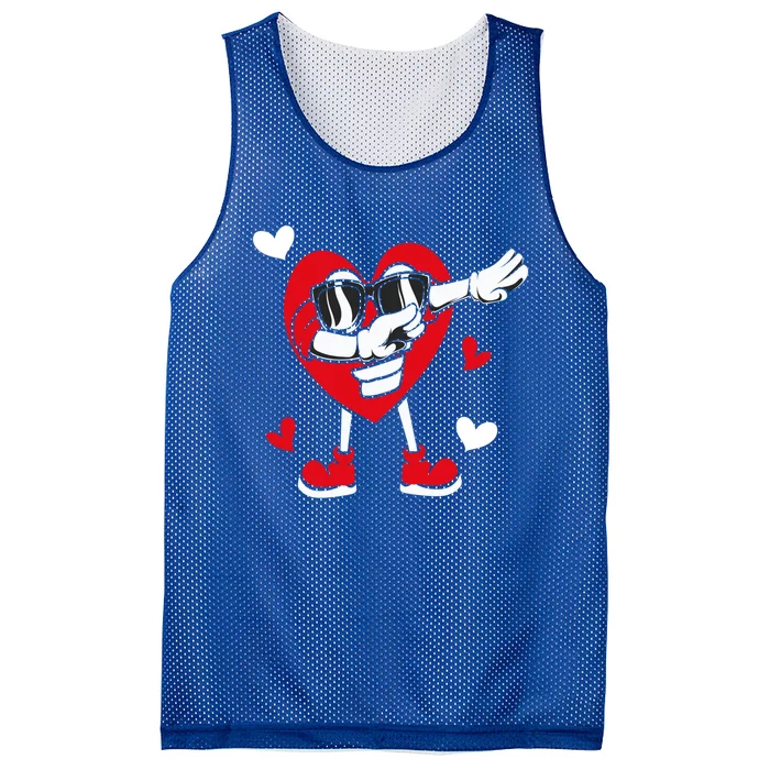 Valentines Day Dabbing Heart Love Funny Dab Dance Gift Mesh Reversible Basketball Jersey Tank