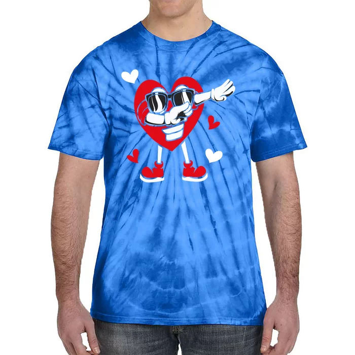 Valentines Day Dabbing Heart Love Funny Dab Dance Gift Tie-Dye T-Shirt