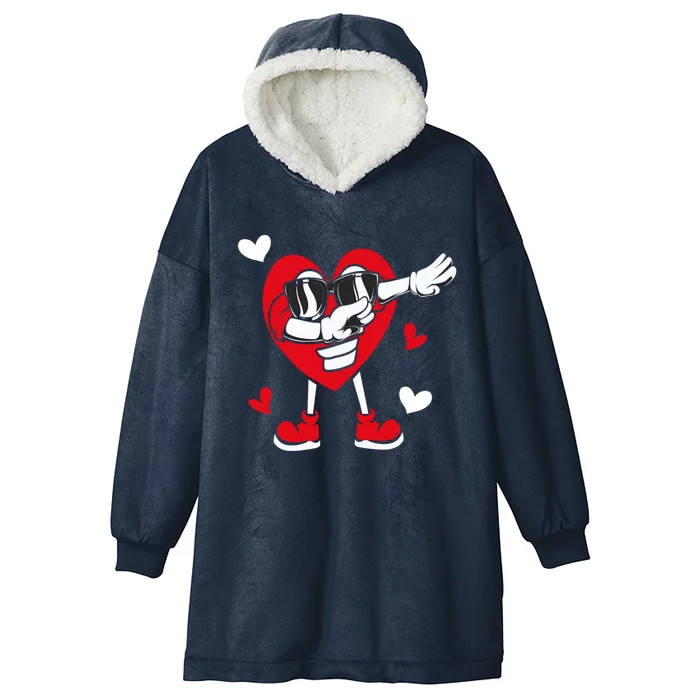 Valentines Day Dabbing Heart Love Funny Dab Dance Gift Hooded Wearable Blanket