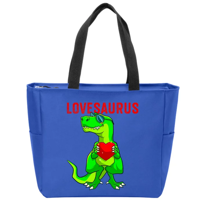 Valentines Day Dinosaur T Rex Valentine Lovesaurus Funny Gift Zip Tote Bag