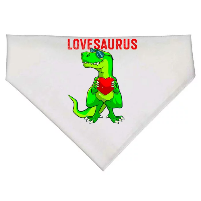 Valentines Day Dinosaur T Rex Valentine Lovesaurus Funny Gift USA-Made Doggie Bandana