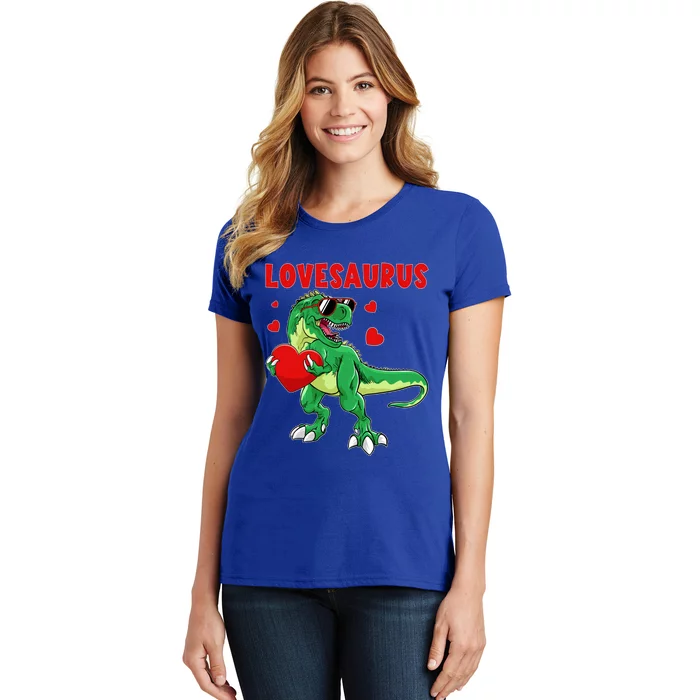 Valentines Day Dinosaur T Rex Valentine Lovesaurus Cute Gift Women's T-Shirt