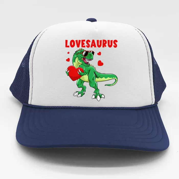 Valentines Day Dinosaur T Rex Valentine Lovesaurus Cute Gift Trucker Hat