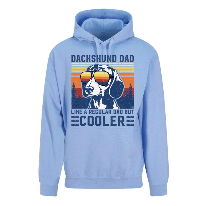 Vintage Dachshund Dad Like A Regular Dad But Cooler Funny Unisex Surf Hoodie