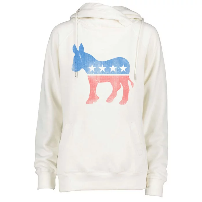 Vintage Democratic Donkey Democrat Gift Womens Funnel Neck Pullover Hood