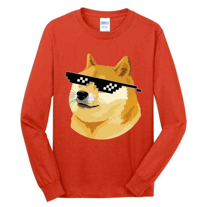 Vintage Doge Dogecoin Shiba Inu Coin Token Tall Long Sleeve T-Shirt