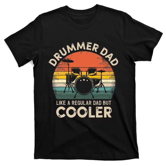 Vintage Drummer Dad Like A Regular Retro Drums Dad T-Shirt