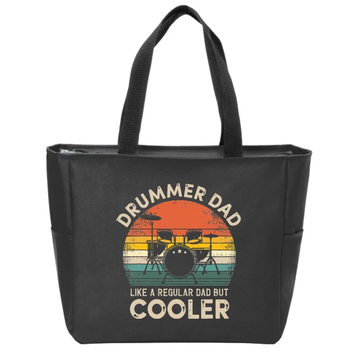 Vintage Drummer Dad Like A Regular Retro Drums Dad Zip Tote Bag