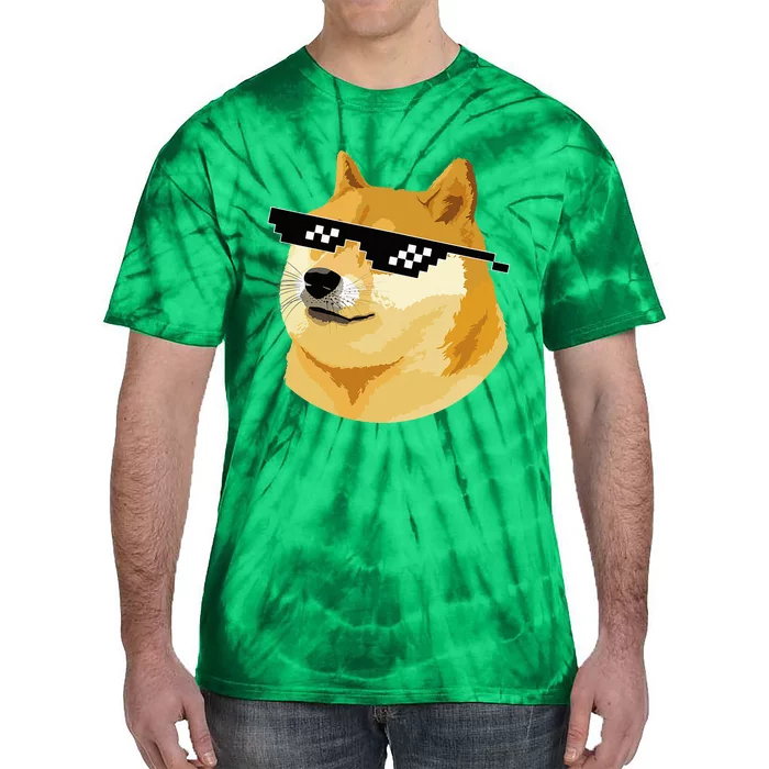 Vintage Doge Dogecoin Shiba Inu Coin Token Tie-Dye T-Shirt