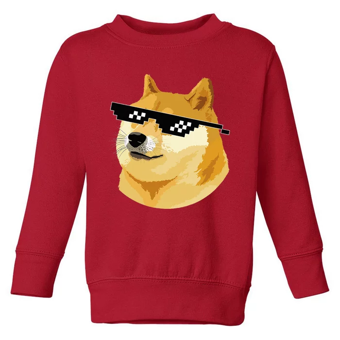 Vintage Doge Dogecoin Shiba Inu Coin Token Toddler Sweatshirt