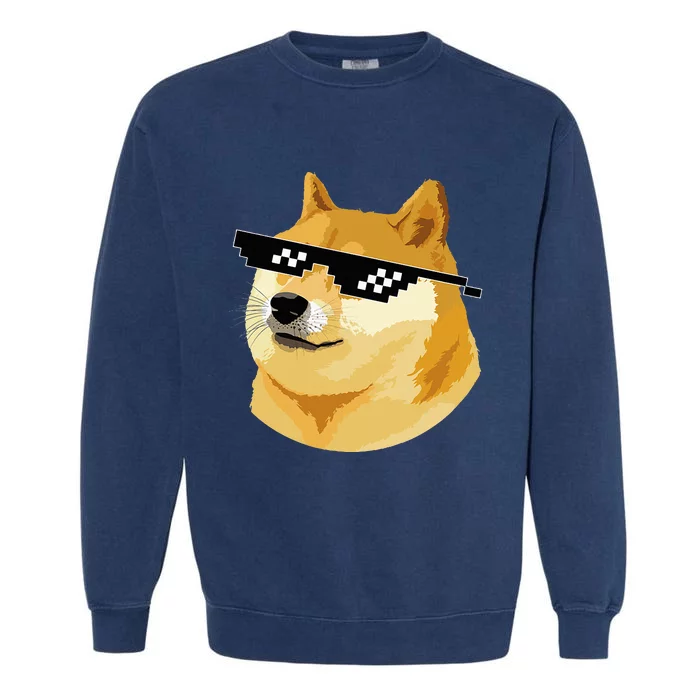 Vintage Doge Dogecoin Shiba Inu Coin Token Garment-Dyed Sweatshirt