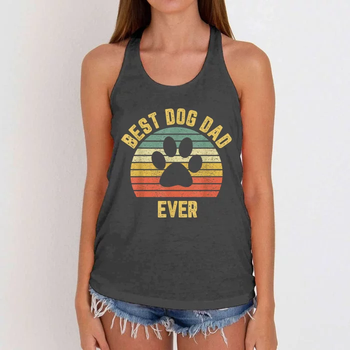 Vintage Dog Dad Cool FatherS Day Gift Retro Women's Knotted Racerback Tank