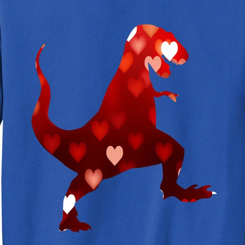 Valentines Day Dinosaur T Rex Hearts Gift Tall Sweatshirt