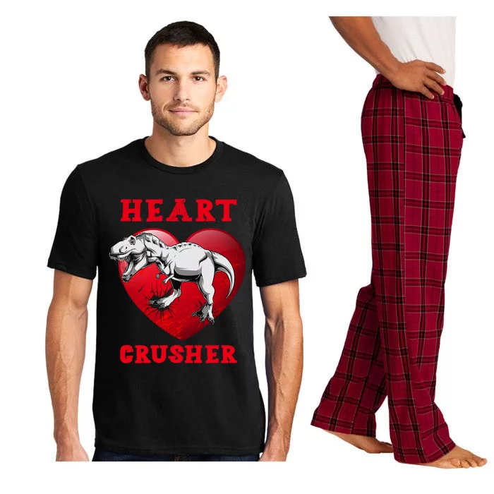 Valentines Day Dinosaur T Rex Crusher Heart Funny Gift Pajama Set