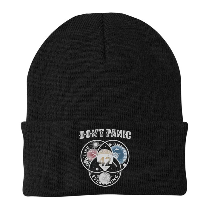 Venn Diagram DonT Panic Life The Universe And Everything 42 Knit Cap Winter Beanie