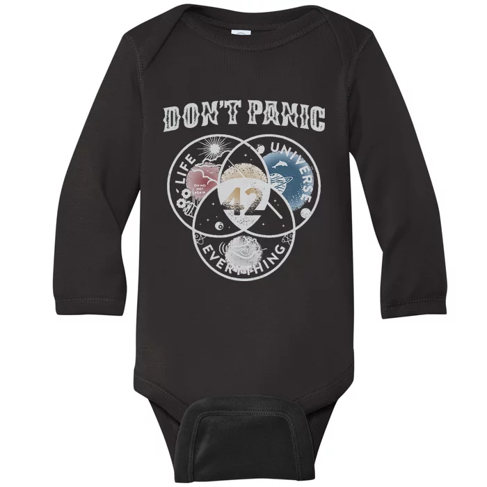 Venn Diagram DonT Panic Life The Universe And Everything 42 Baby Long Sleeve Bodysuit