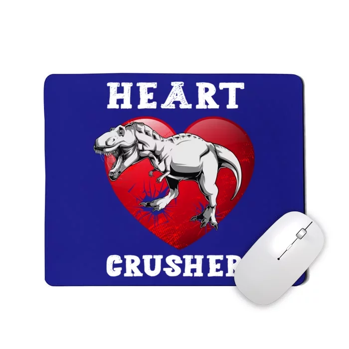 Valentines Day Dinosaur T Rex Crusher Heart Gift Mousepad