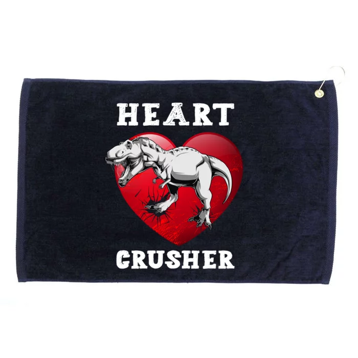 Valentines Day Dinosaur T Rex Crusher Heart Gift Grommeted Golf Towel