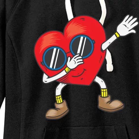 Valentines Day Dabbing Heart Love Funny Gift Women's Fleece Hoodie