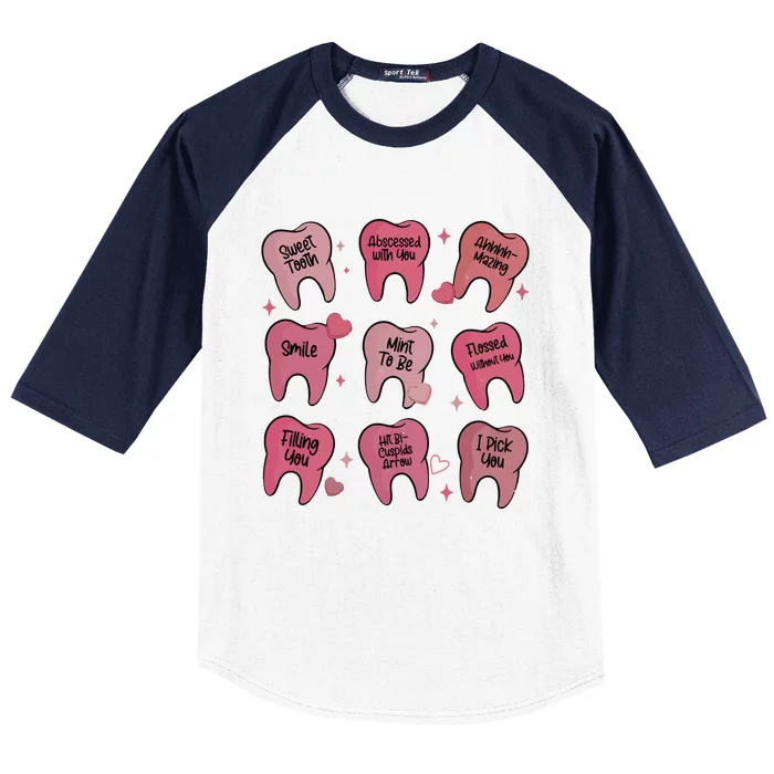 Valentine Dentist Dental Hygienist Baseball Sleeve Shirt