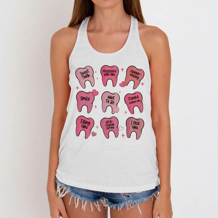 Valentine Dentist Dental Hygienist Women's Knotted Racerback Tank