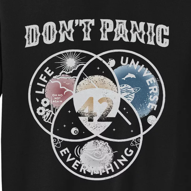 Venn Diagram DonT Panic Life The Universe And Everything 42 Tall Sweatshirt