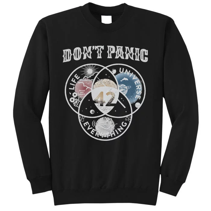 Venn Diagram DonT Panic Life The Universe And Everything 42 Tall Sweatshirt