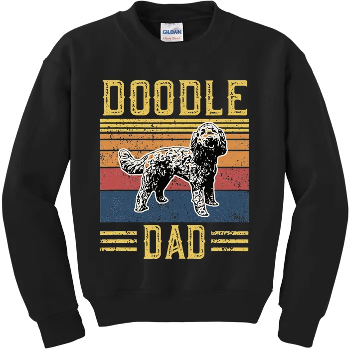 Vintage Doodle Dad Father Aussie Doodle & Goldendoodle Kids Sweatshirt