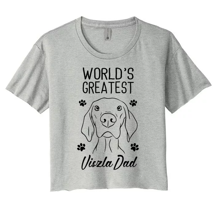 Viszla Dad Dog Lover World´s Greatest Viszla Dad Gift Women's Crop Top Tee