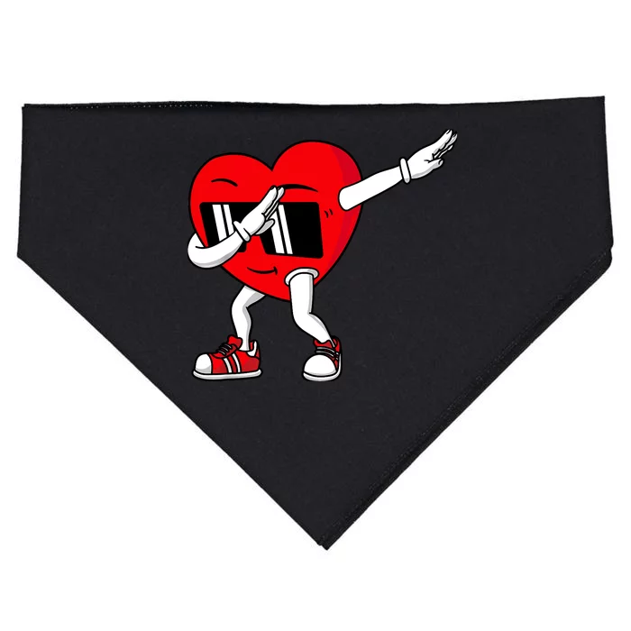 Valentines Day Dabbing Heart Funny Boy Girl USA-Made Doggie Bandana