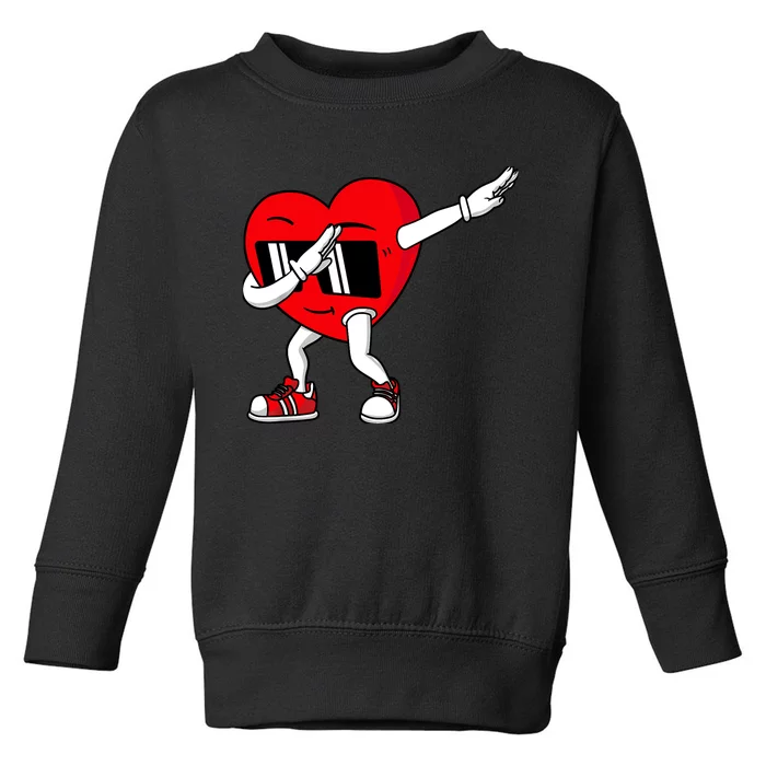 Valentines Day Dabbing Heart Funny Boy Girl Toddler Sweatshirt