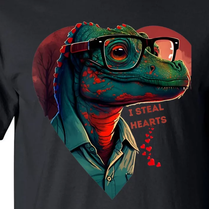 Valentines Day Dinosaur I Steal Hearts Tall T-Shirt