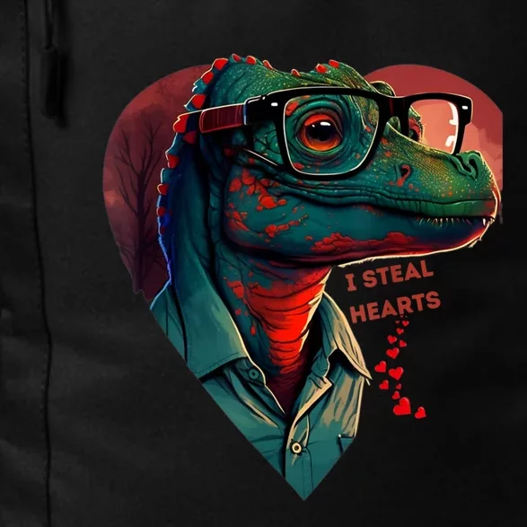 Valentines Day Dinosaur I Steal Hearts Daily Commute Backpack