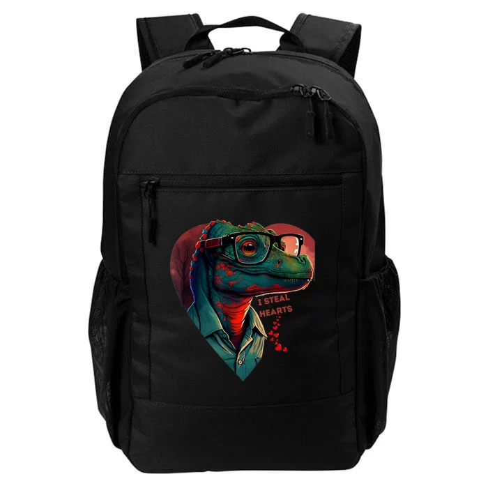 Valentines Day Dinosaur I Steal Hearts Daily Commute Backpack