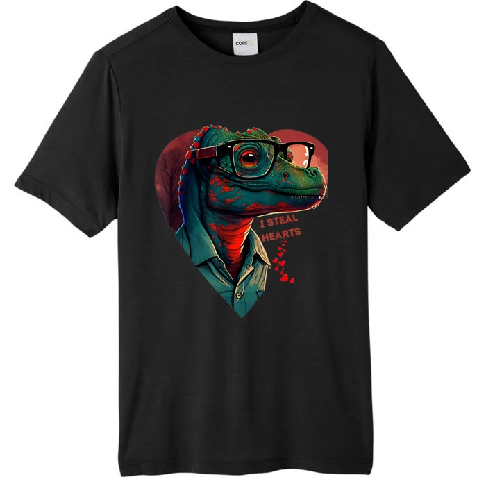 Valentines Day Dinosaur I Steal Hearts ChromaSoft Performance T-Shirt