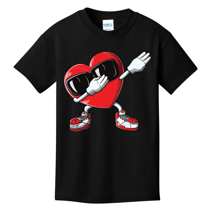 Valentines Day Dabbing Heart Love Dab Dance Funny Kids T-Shirt