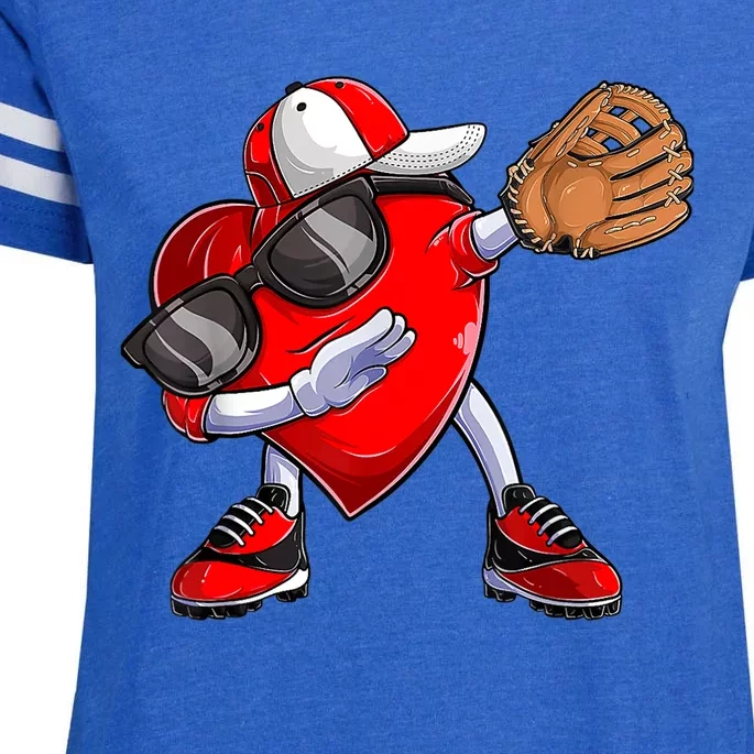 Valentines Day Dabbing Heart Shirt Boys Baseball Catcher Enza Ladies Jersey Football T-Shirt