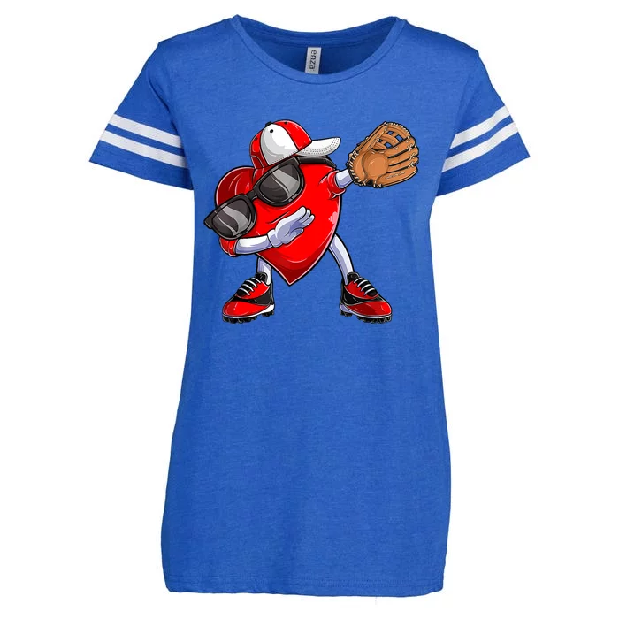 Valentines Day Dabbing Heart Shirt Boys Baseball Catcher Enza Ladies Jersey Football T-Shirt