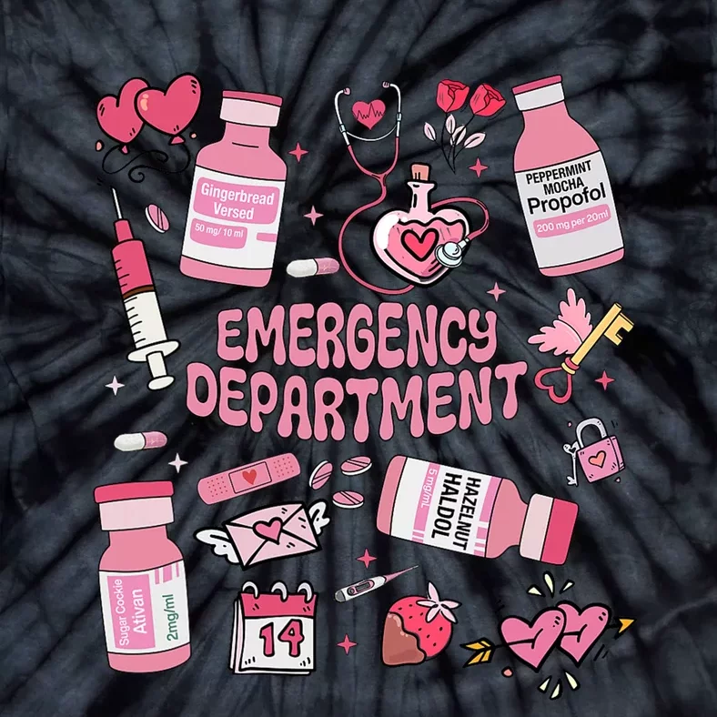 Valentines Day Emergency Department Tie-Dye T-Shirt