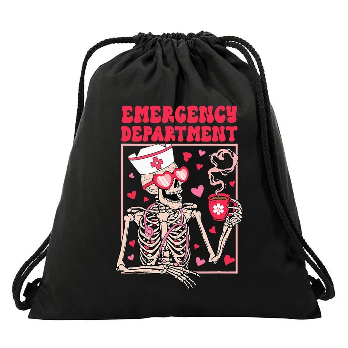 Valentines Day Emergency Department Er Ed Nurse Tech Nursing Drawstring Bag