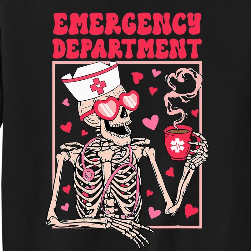 Valentines Day Emergency Department Er Ed Nurse Tech Nursing Tall Sweatshirt