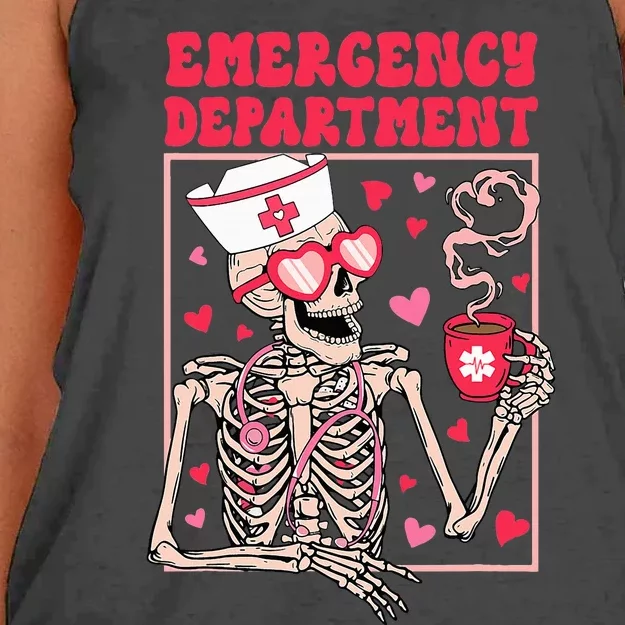 Valentines Day Emergency Department Er Ed Nurse Tech Nursing Women's Knotted Racerback Tank