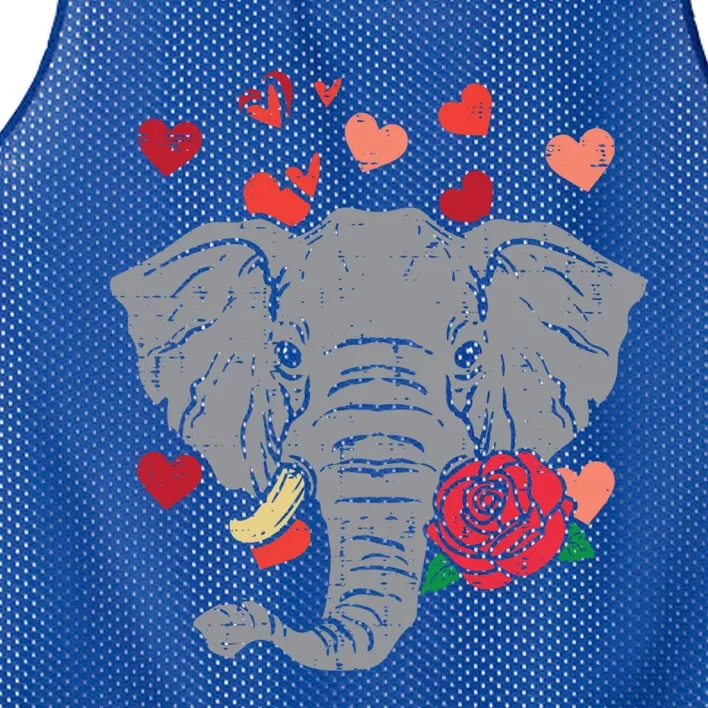 Valentines Day Elephant Cute Animal Cute Gift Mesh Reversible Basketball Jersey Tank